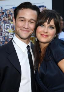 Actor Joseph Gordon-Levitt and actress Zooey Deschanel arrive at the premiere of Fox Searchlight's "(500) Days of Summer" at the Egyptian Theatre on June 24, 2009 in Hollywood, California.